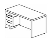 ZSTD189H(L) Стол руководителя с тумбой